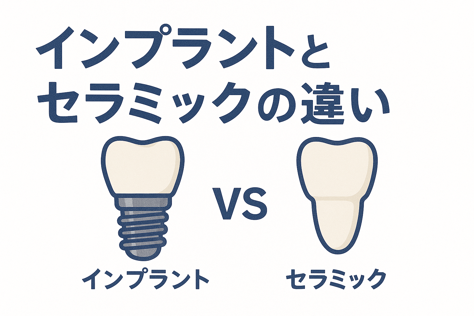 インプラントとセラミックの違いとは